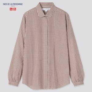 Uniqlo new women light cotton shirt checked (IDLF)